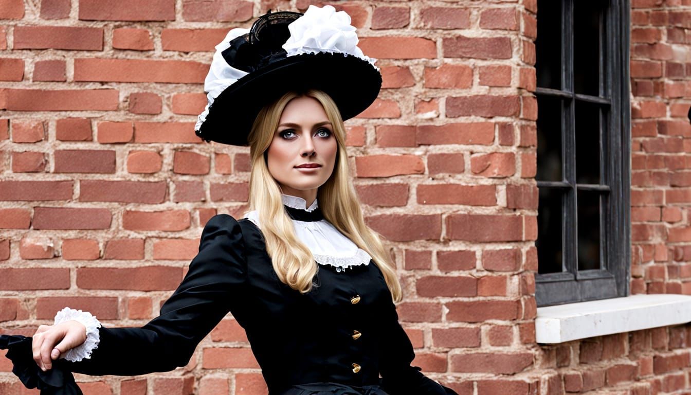 Victorian Maid in Elegant Attire