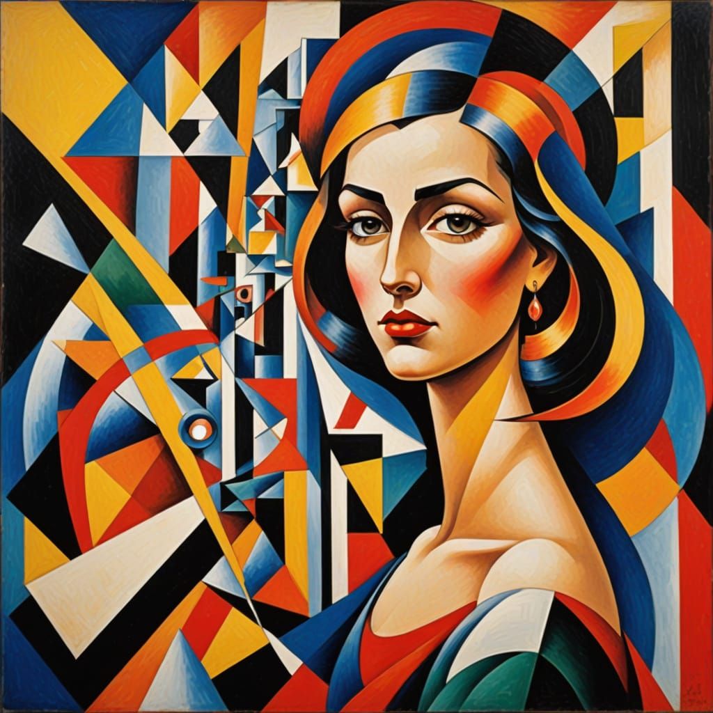 Abstract Cubist Composition in Euclidean Style