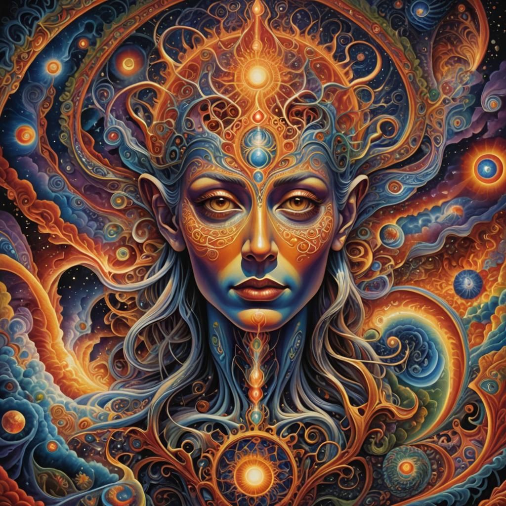 Mystical Beings in a Dreamlike Visionary Art