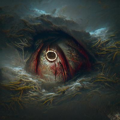 Gustave Dore Inspired Eye of the Damned