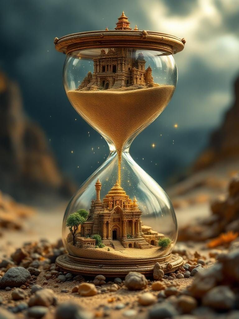 Hourglass Kingdom in Thunderstorm Miniature