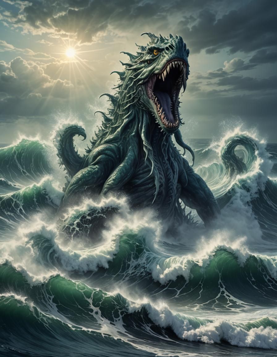 Pacific Ocean Monster Rises from Crashing Waves