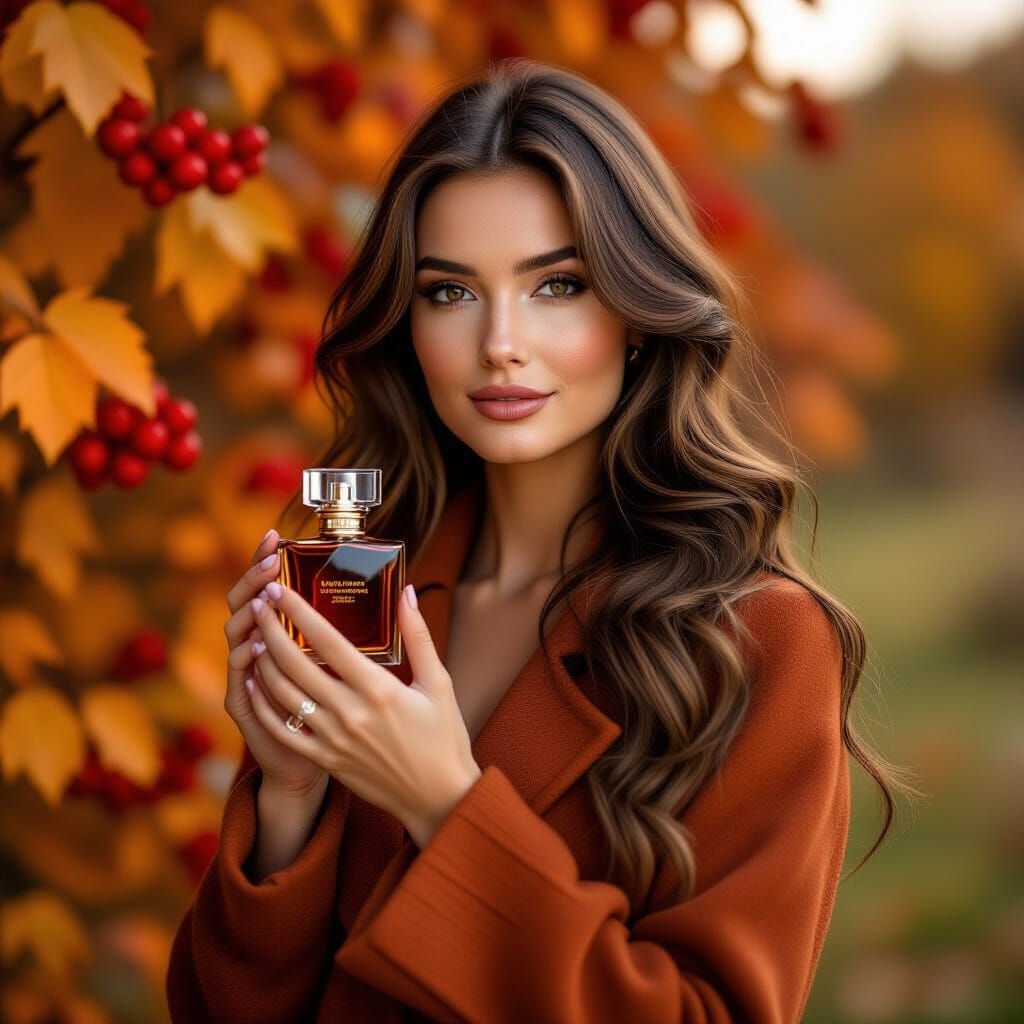 Autumn Woman in Brushstroke, Josephine Wall Style