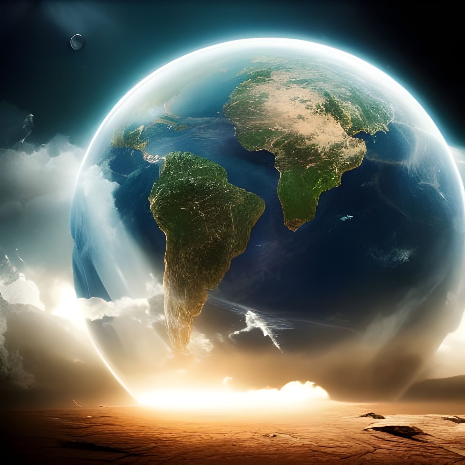 Earth and Moon in Space: Digital Matte Painting