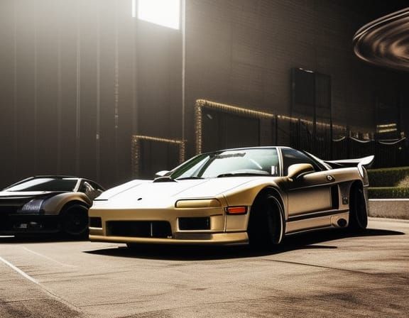 Golden NSX Car with Rally Bodykit