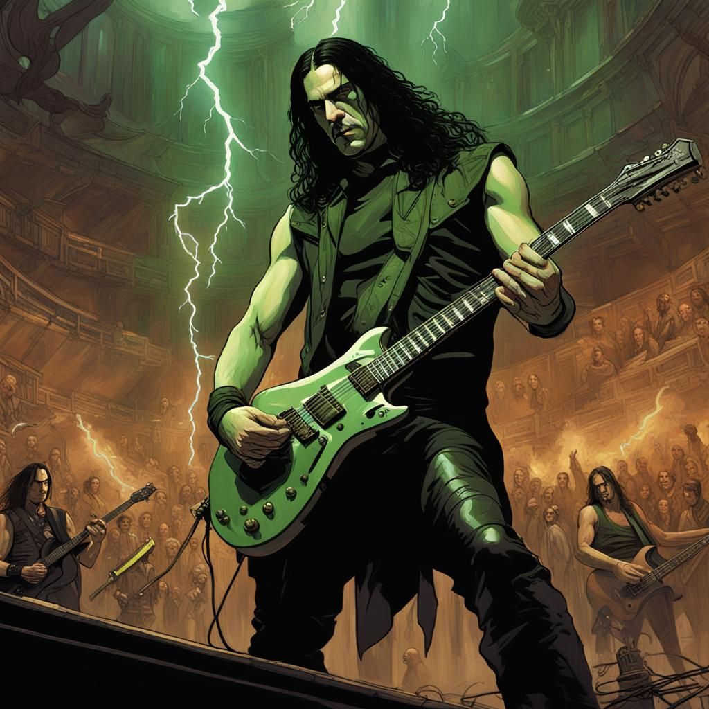 Steampunk Concert with Demons in Syd Mead Style