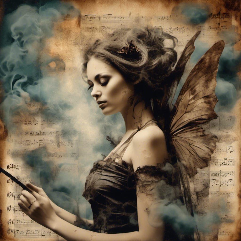 Surreal Fairy Woman with Steampunk Elements