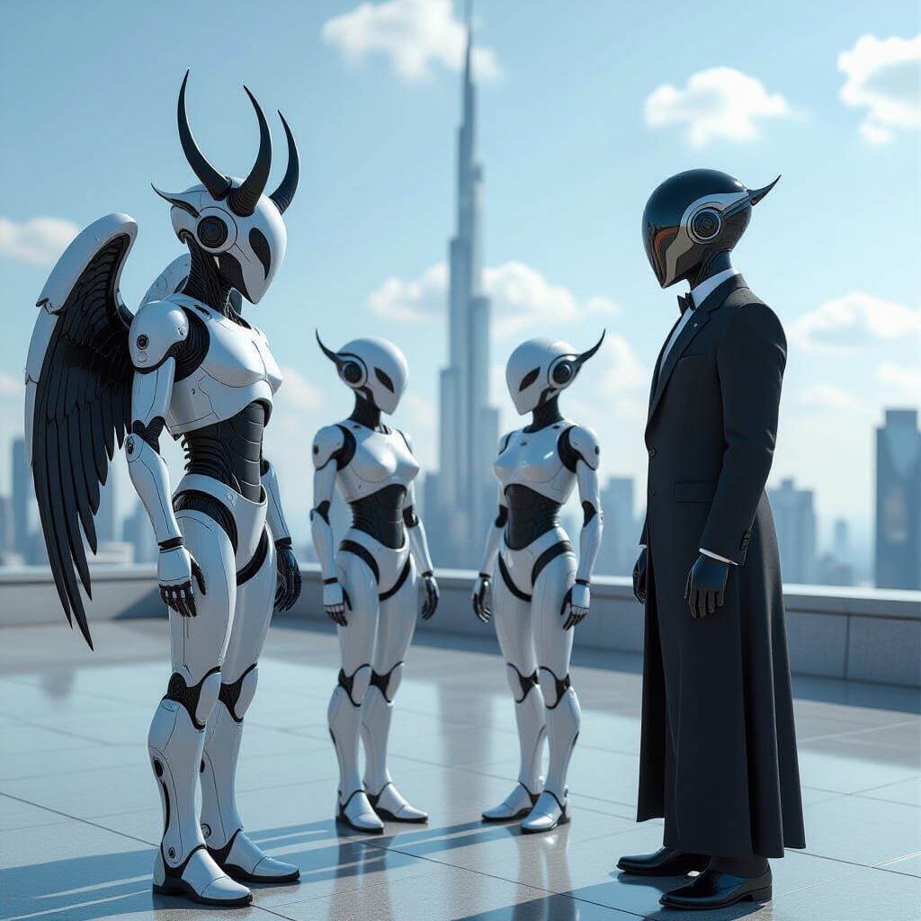 Alien Androids meeting Earth Androids in First Contact