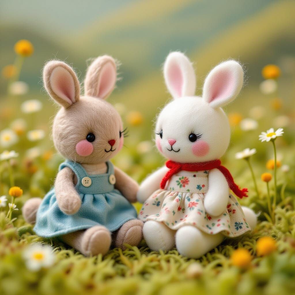 Felted Animal Friends in Cozy Meadow