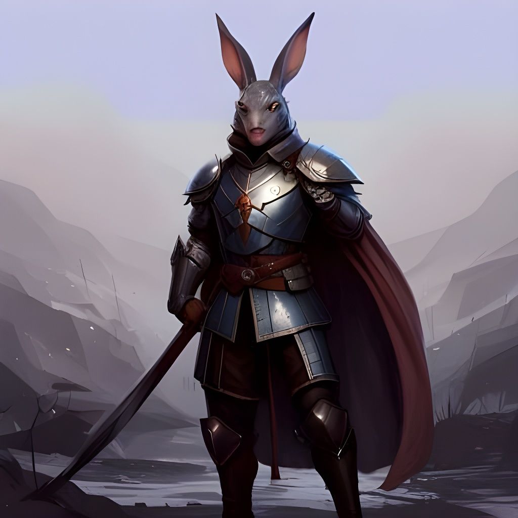 Medieval Rabbit Warrior in Armor