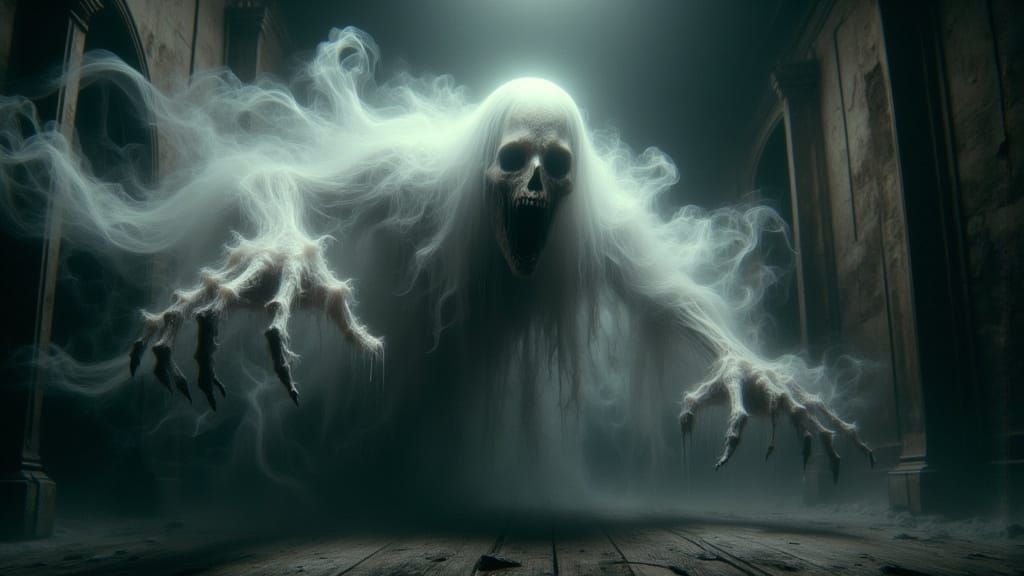 Ghostly Apparition in Gothic Horror Style