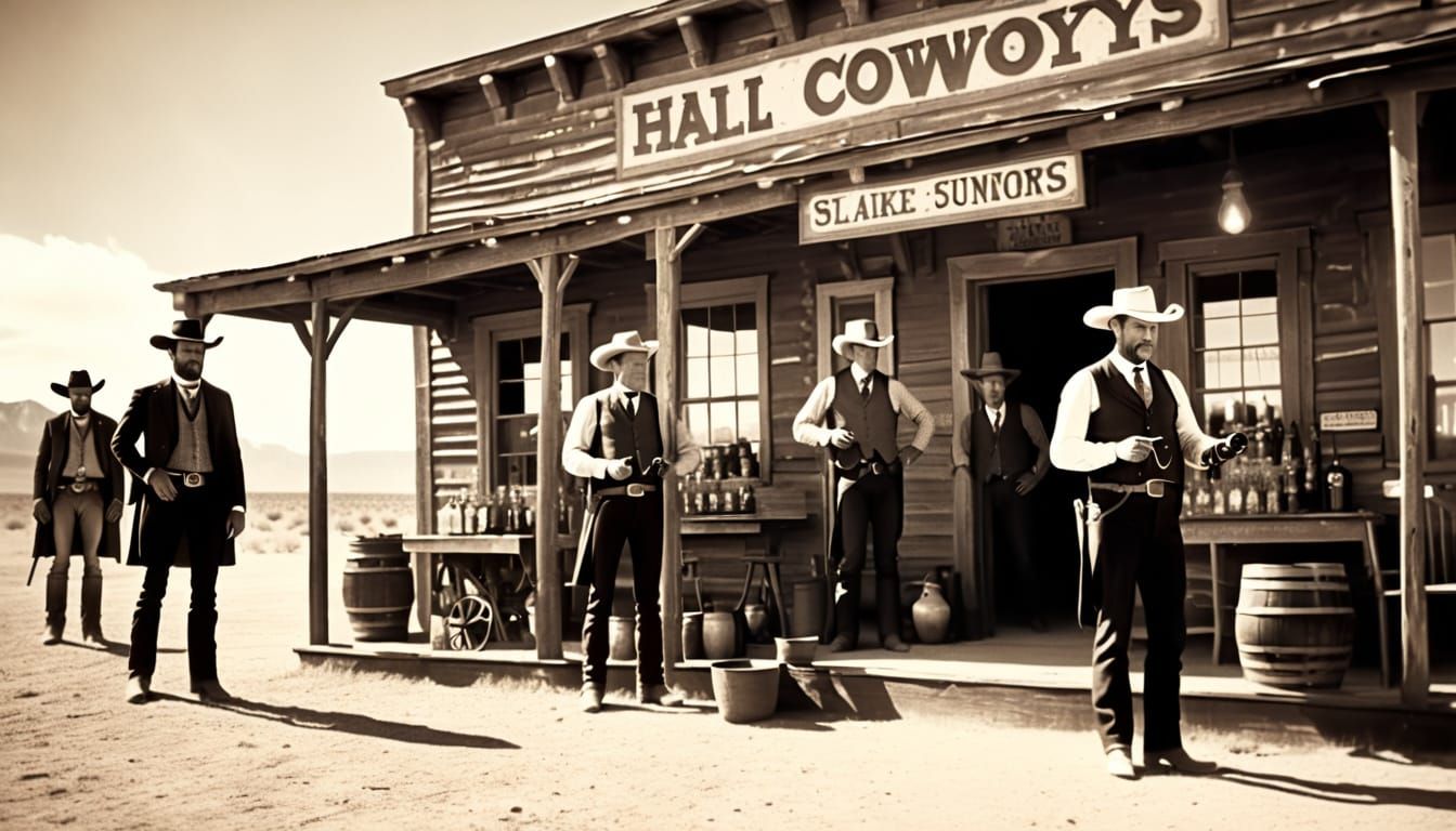 Vintage Cowboy Photo in Ansel Adams Style