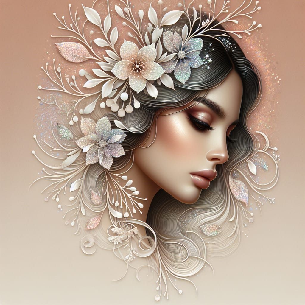 Hispanic Girl: Spring Essence in Nail Art Style