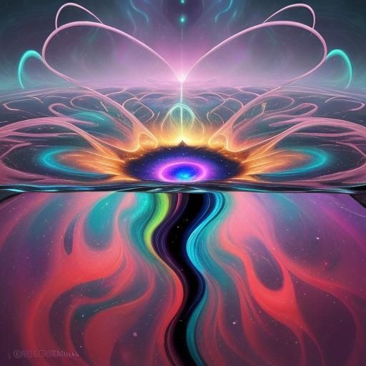 Cosmic Surrealism: Iridescent Vortex in the Void