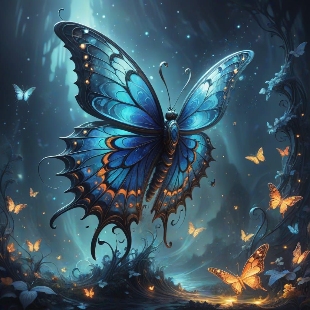 Ethereal Butterfly of Cosmic Dreams