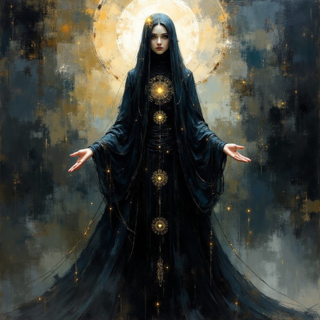 Mystical Goddess of Witches in Ethereal Aura