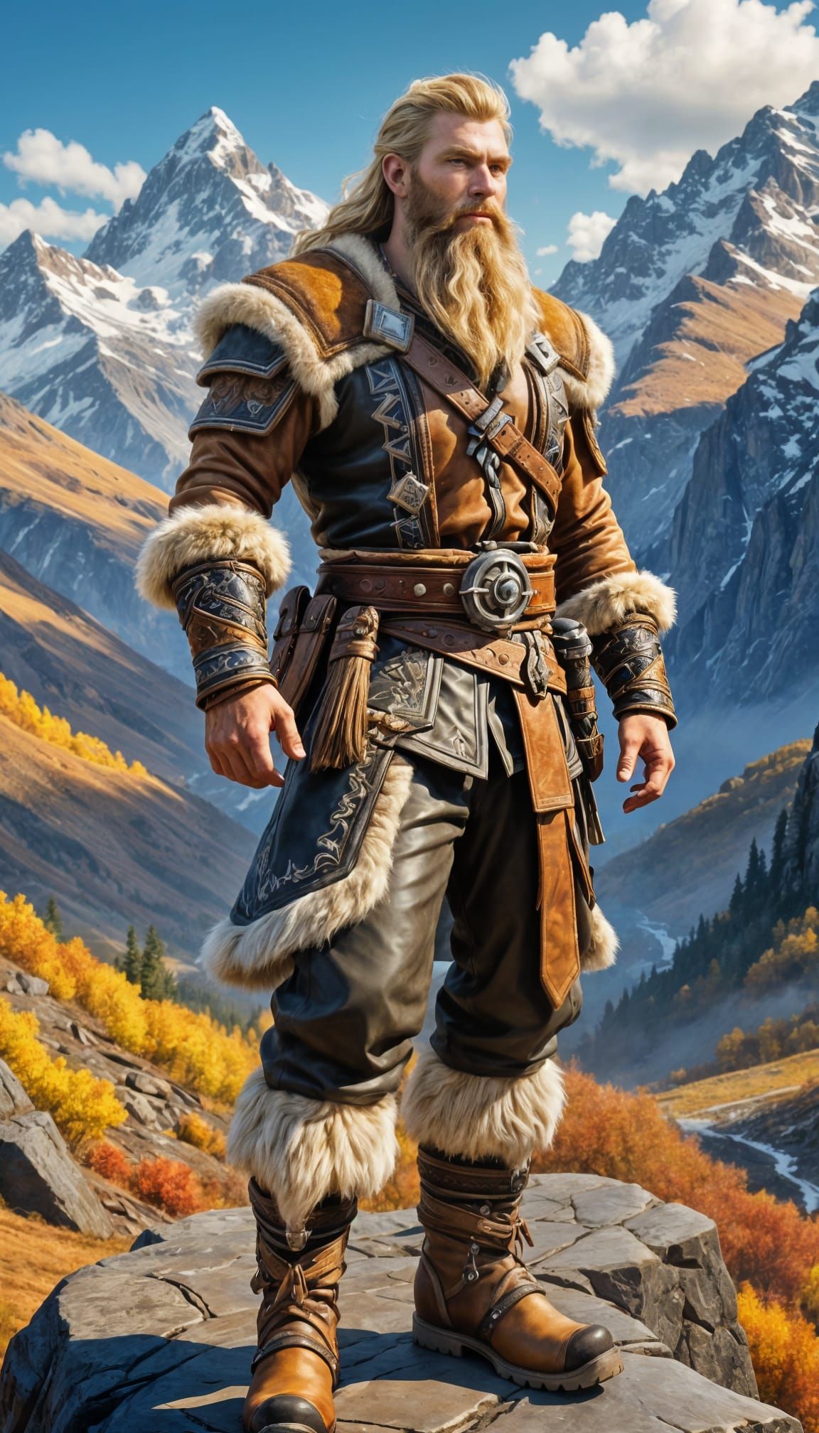 Hyperrealistic Mountain Man in Warcraft Style