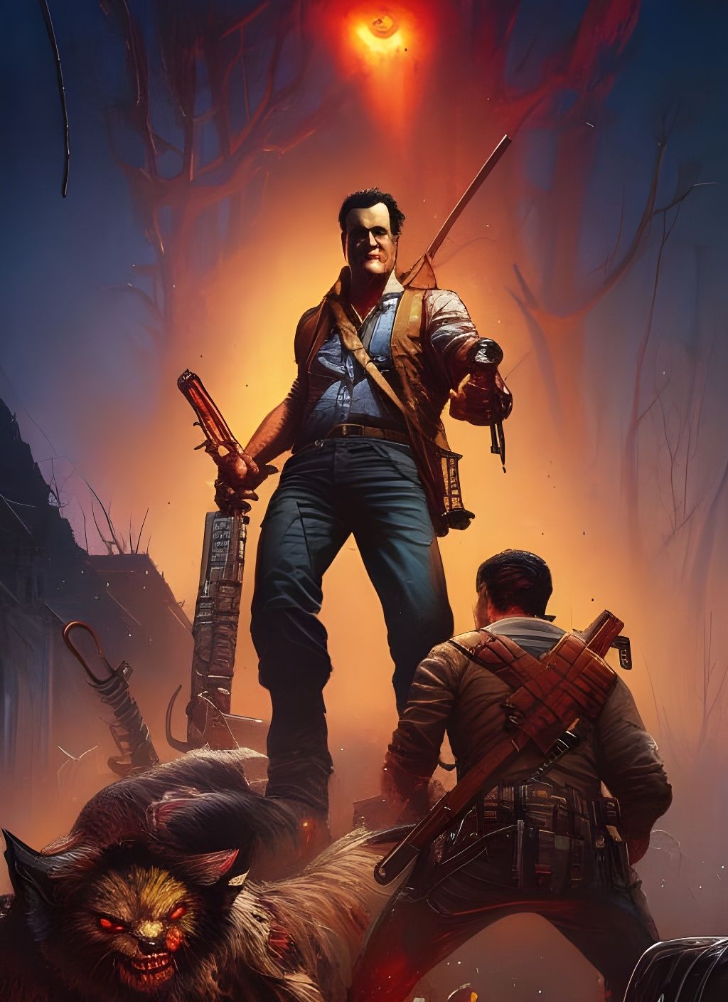 Bruce Campbell as Ash Crayon Caricature