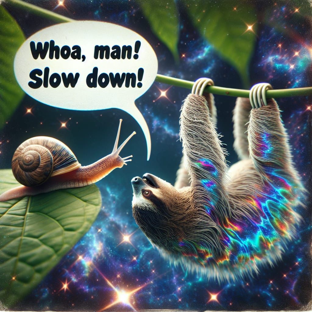 Cosmic Snail Tells Sloth to Slow Down