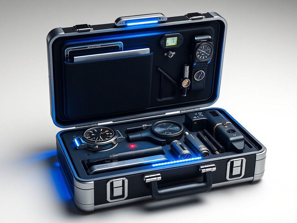 High-Tech Spy Gadget Briefcase in Futuristic Style
