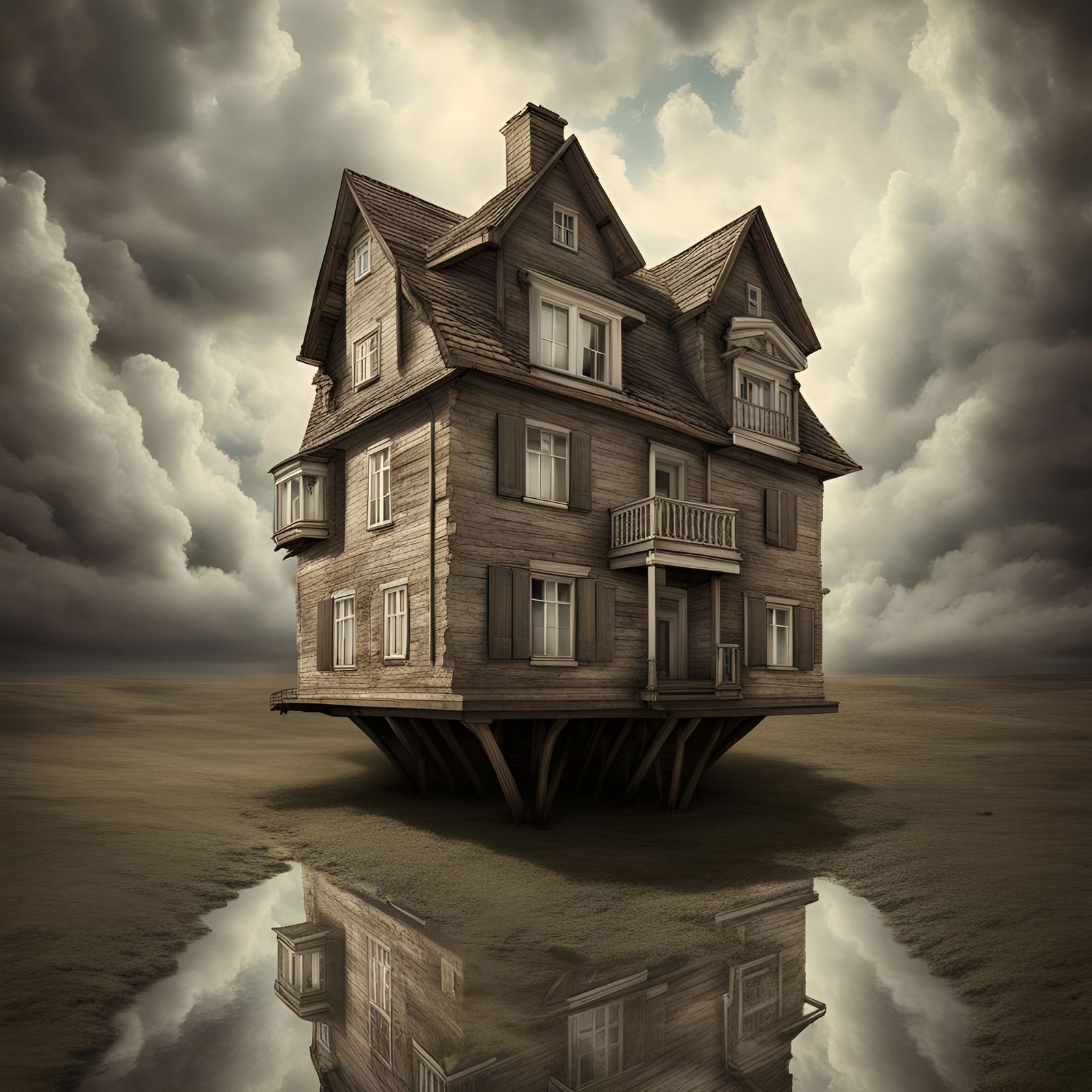 Surreal House with Depth of Field Illusion