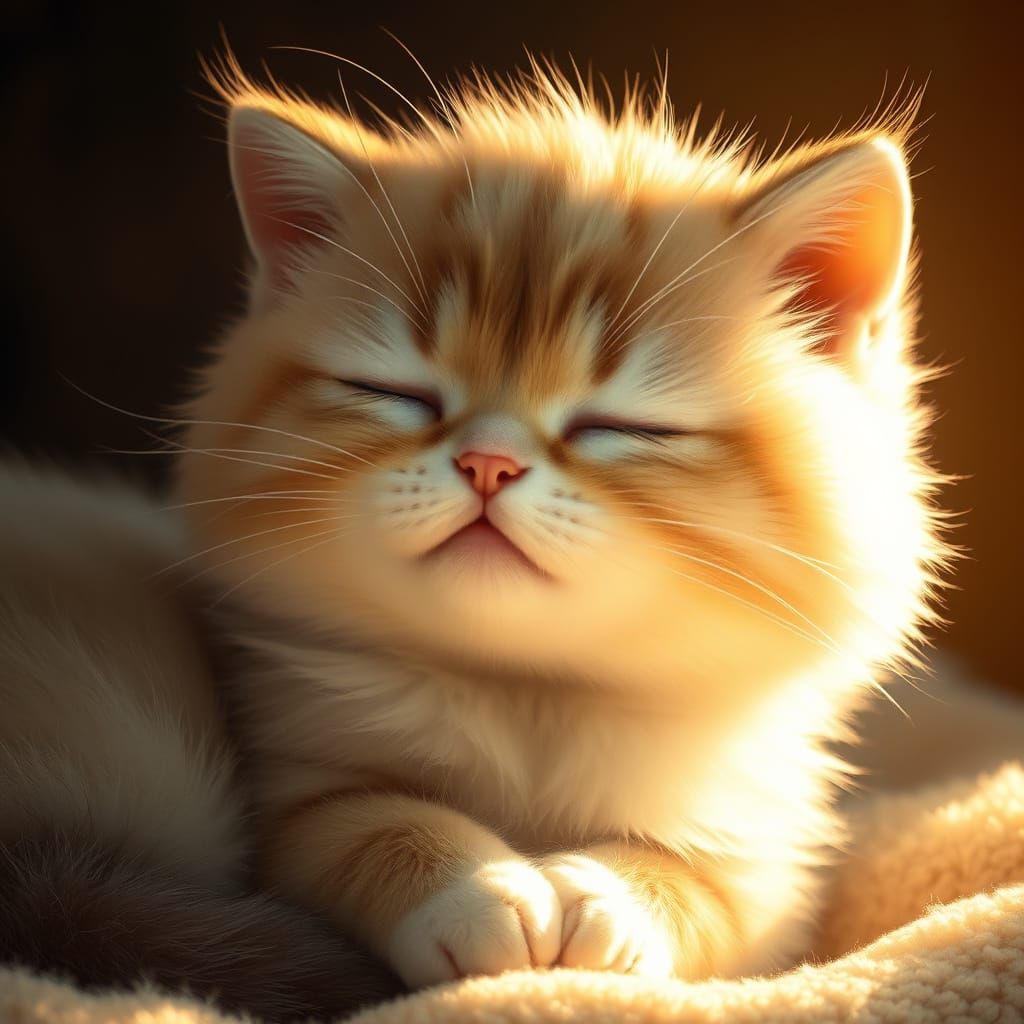 Adorable Feline Form in Golden Light