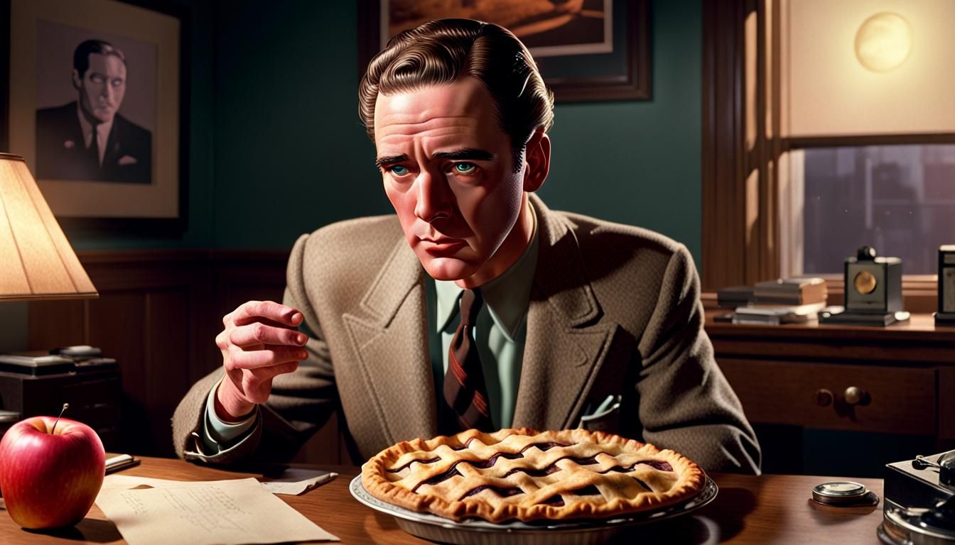 Philip Marlowe and Apple Pie in Film Noir Style