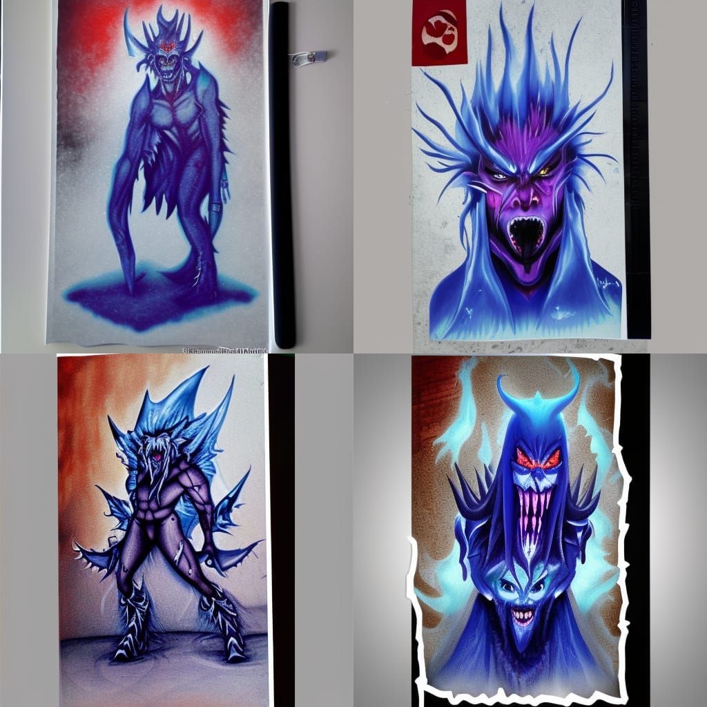 Icy Visage: A Frozen Demon Portrait