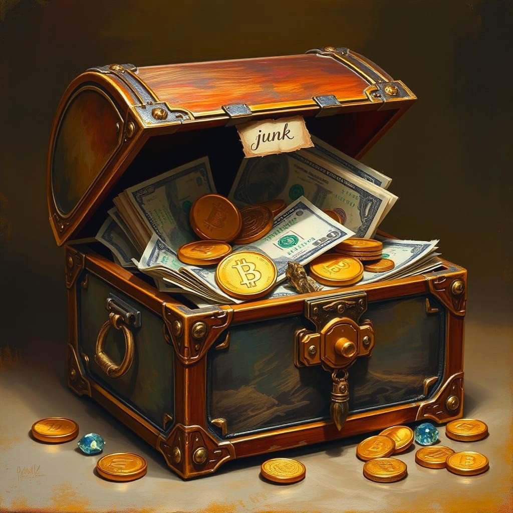 Luxurious Junk Box in an Oil Painting Style