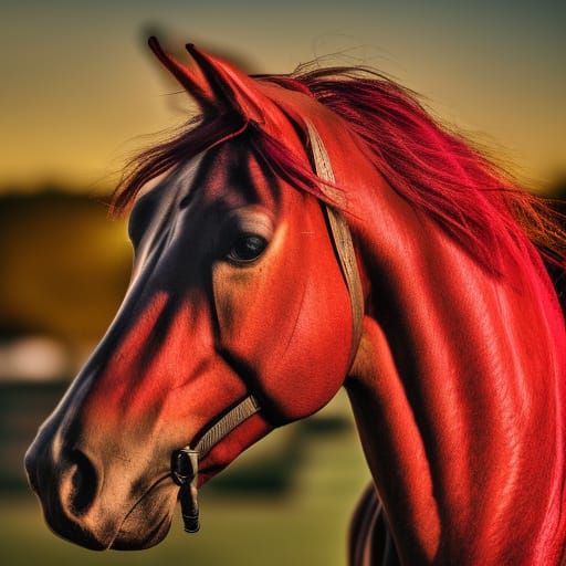 Striking Red Horse in Natural Light
