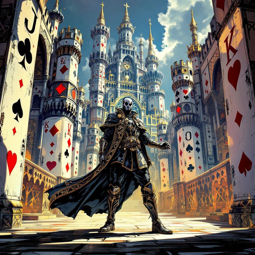 Jack of Spades as Hero in Card Suit Royal Court