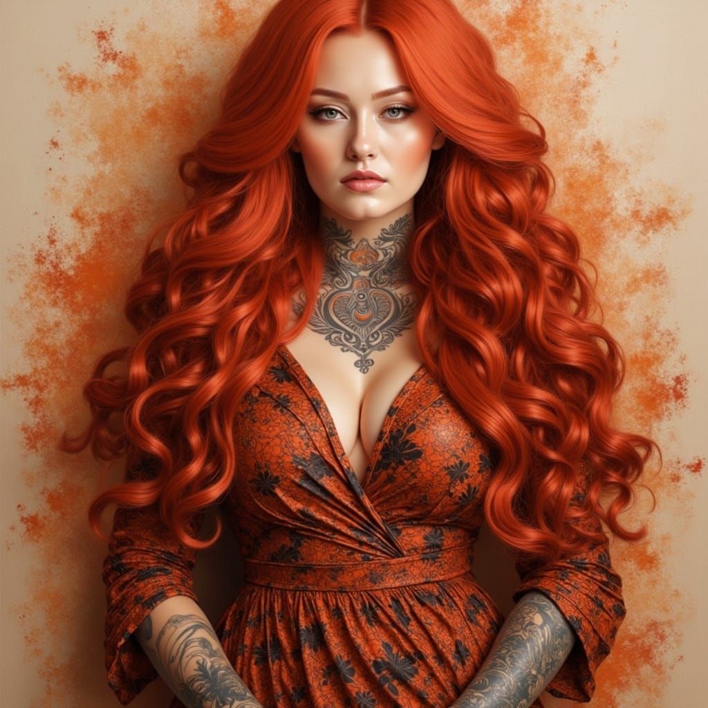 Gothic Traveler Woman in Vibrant, Hyper-Realistic Art