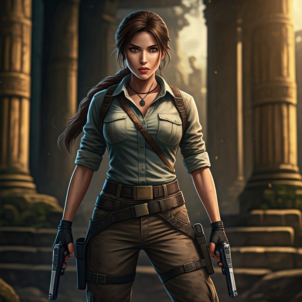 Lara Croft in Manga Style Ruins