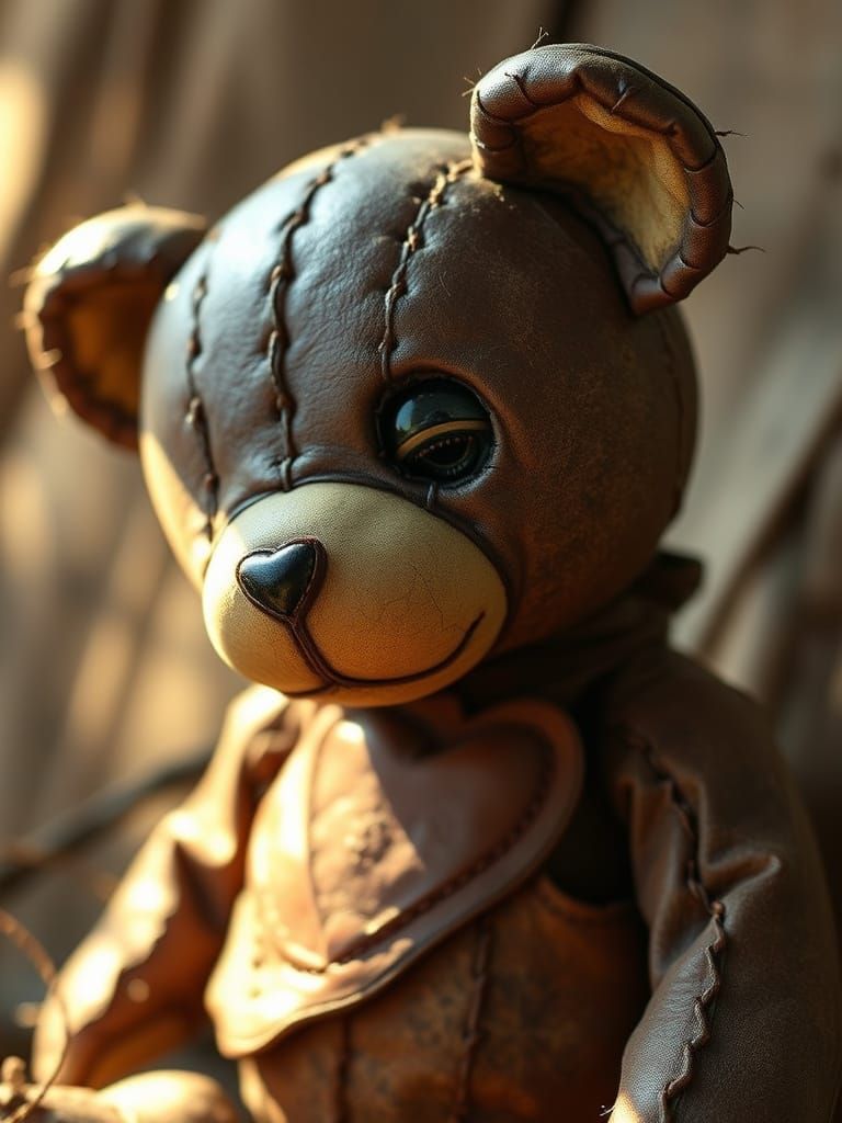 Enchanted One-Eyed Teddy Bear in Whimsical Style