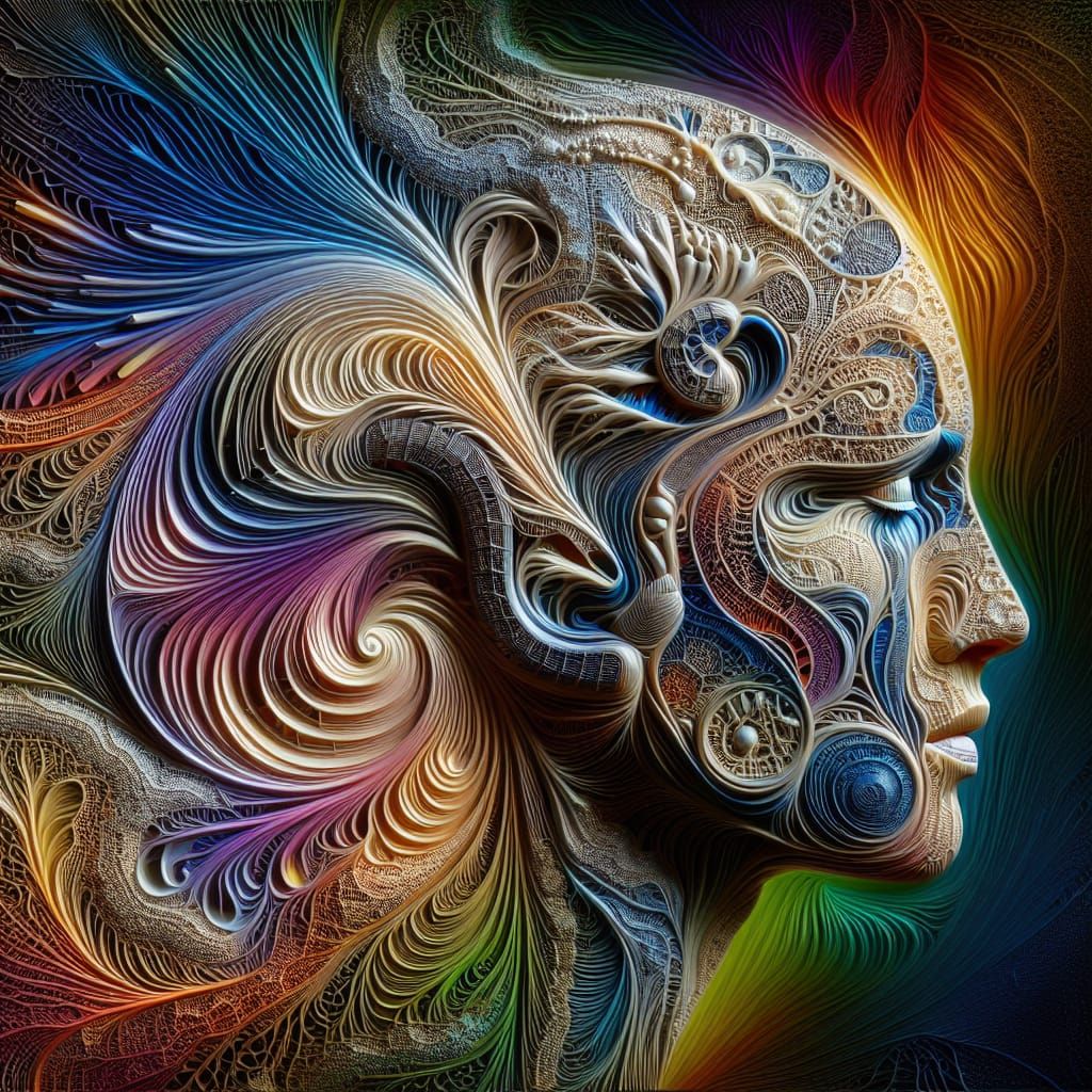 Candlewicked Lace Portrait with 3D Embossed Design