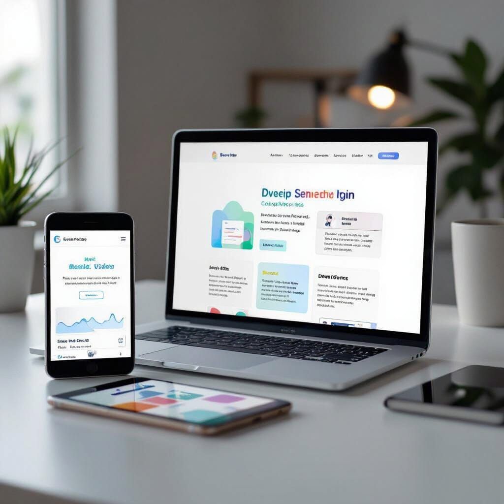 Responsive Website Views on Devices - Modern UI/UX Design