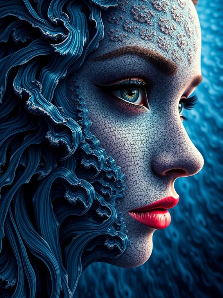 Mesmerizing Optical Illusion: Fractal Waterfalls Form Woman'...