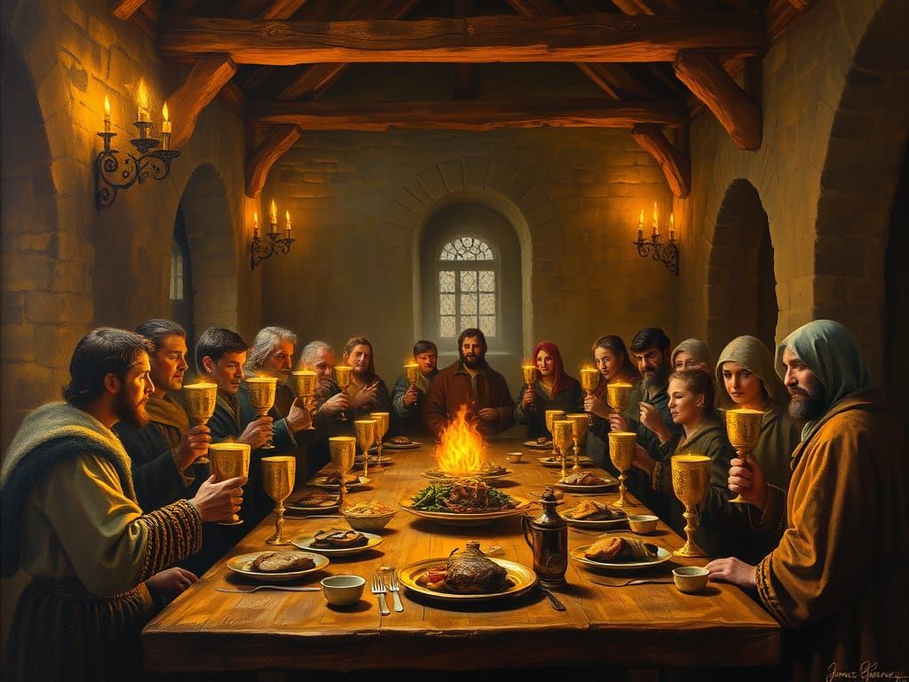 Medieval Feast in a Grand Hall