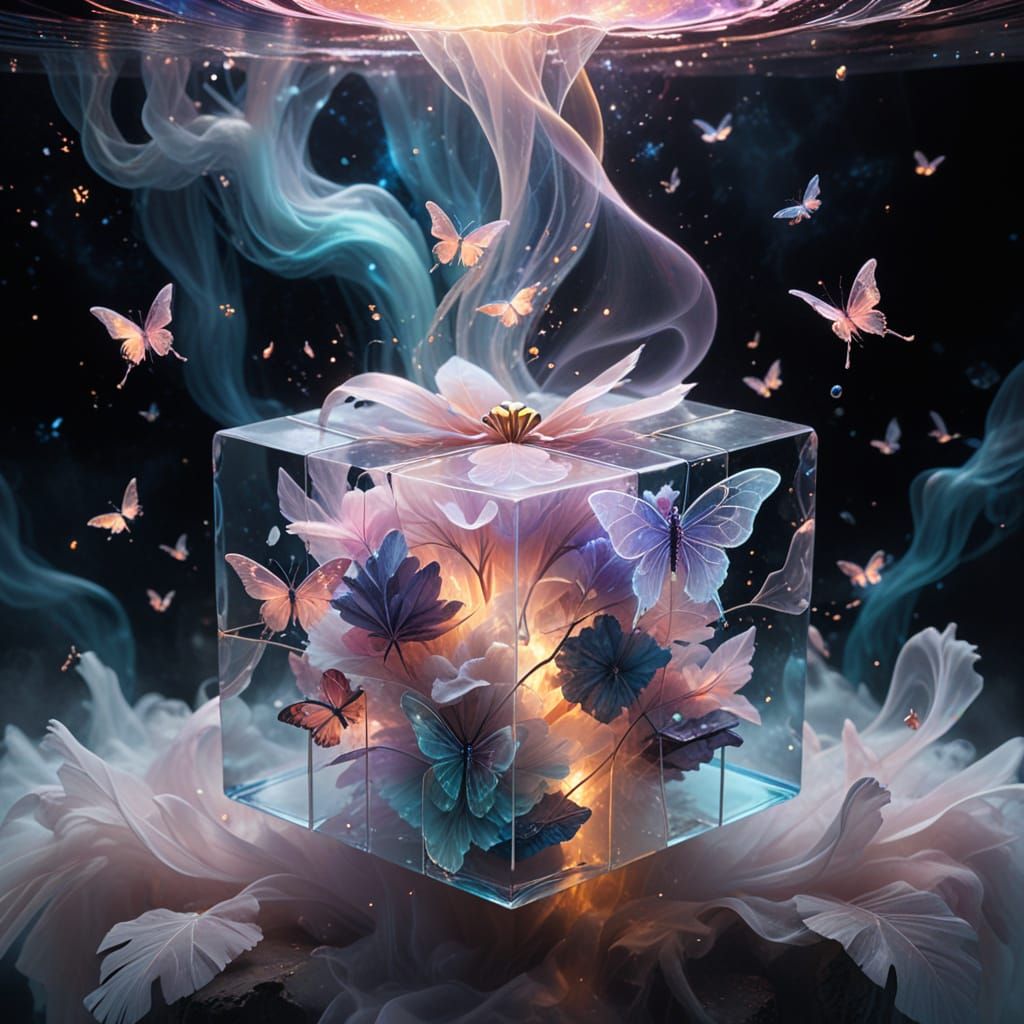 Ethereal Rubik's Cube in Cosmic Waterfall Universe