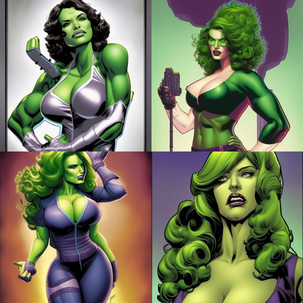 Christina Hendricks as She-Hulk Comic Art