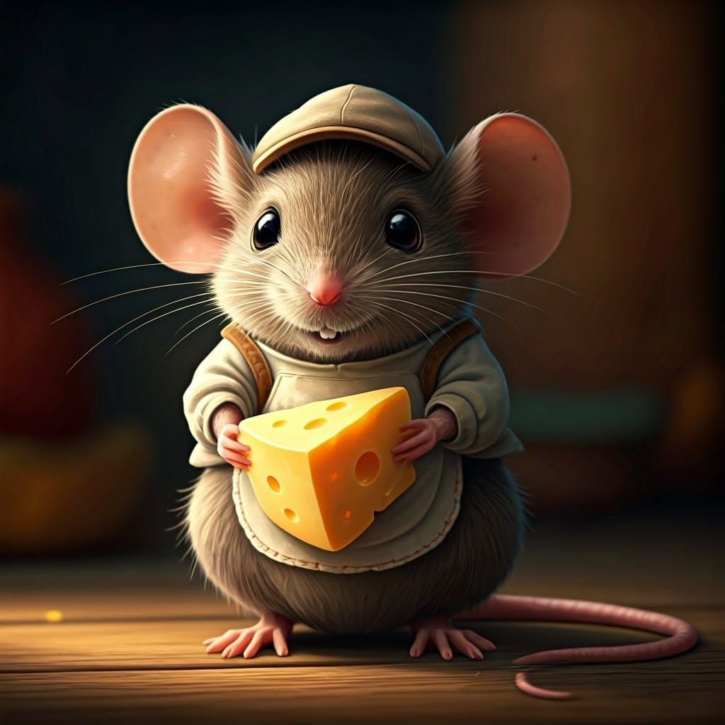 Tiny Mouse Cherishes Golden Treasure