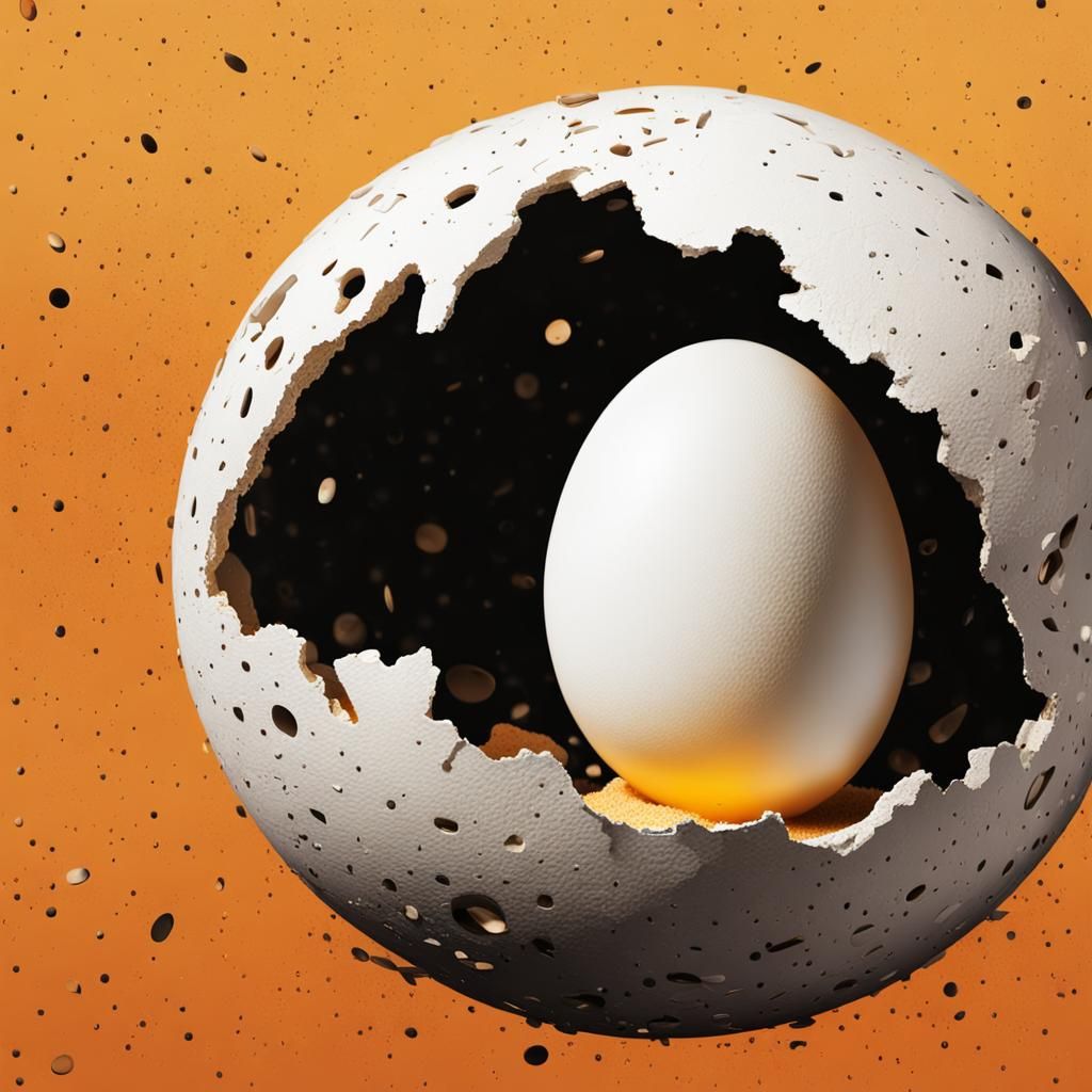 Surreal Egg Matrix in Digital Punk Style