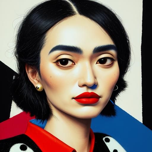 Abstract Portrait in the Style of Miró