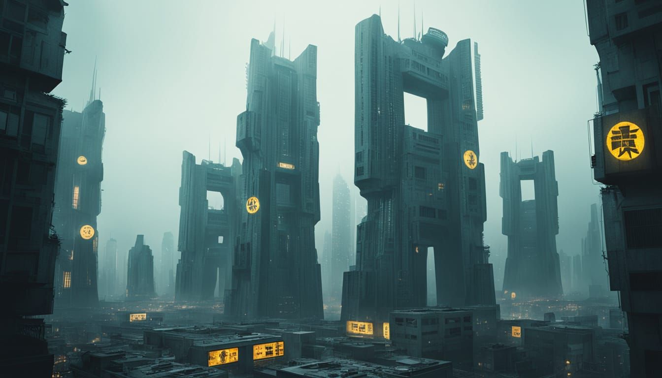 Ethereal Futuristic Metropolis in Neon Hues