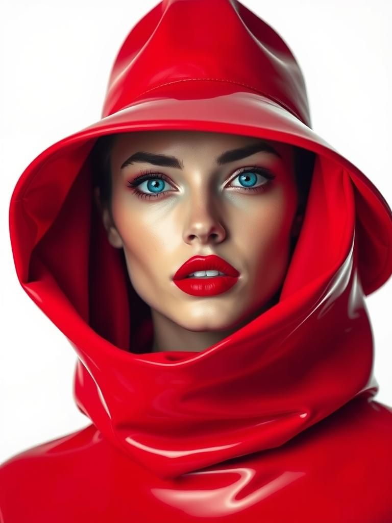 Woman in Red: A Striking High-Fashion Portrait