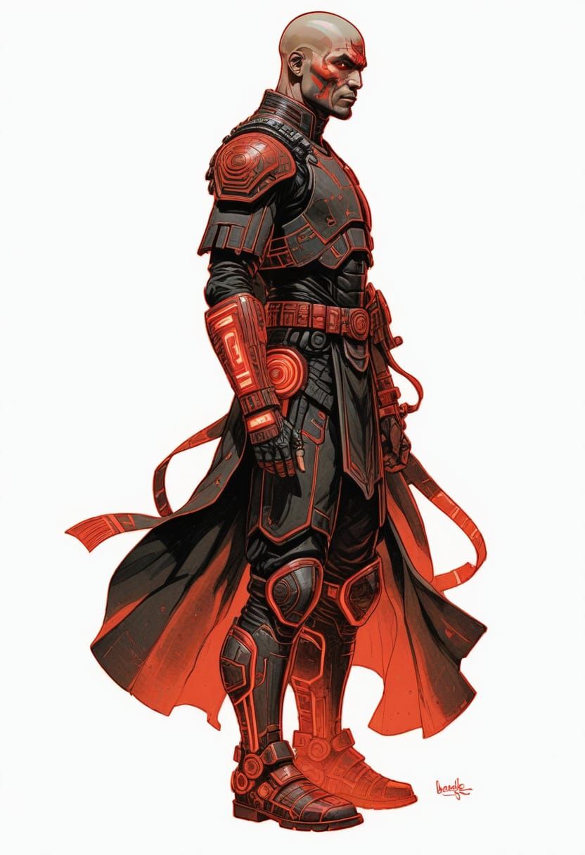 Muscular Mayan Warlord in Sci-Fi Armor