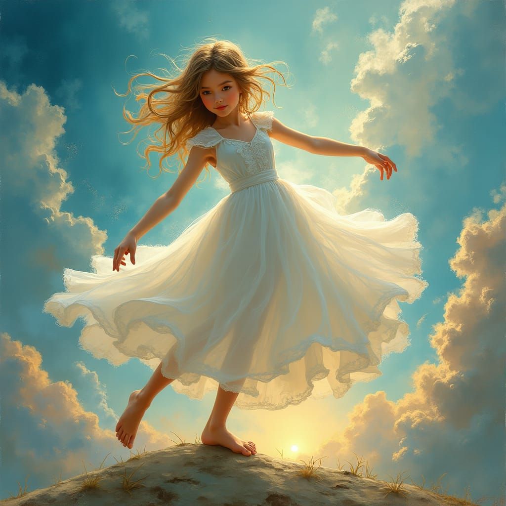 Dreamscape Dancer in Romantic Impressionistic Style