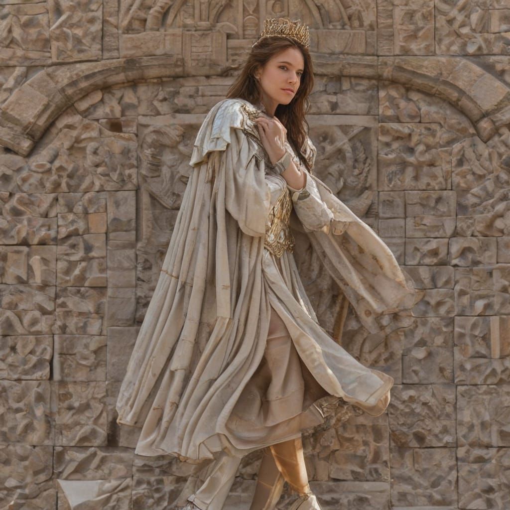 Hyper-Realistic Portrait of a Young Warrior in Elegant Armor