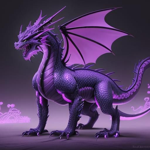 Neon Purple Dragon: A Fantasy Creature