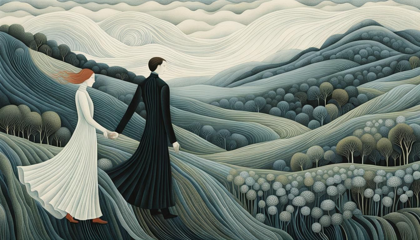 Ethereal Figures in Dreamlike Mindscape Concept Art